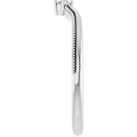 14K White Gold .03 CTW Natural Diamond Contour Band