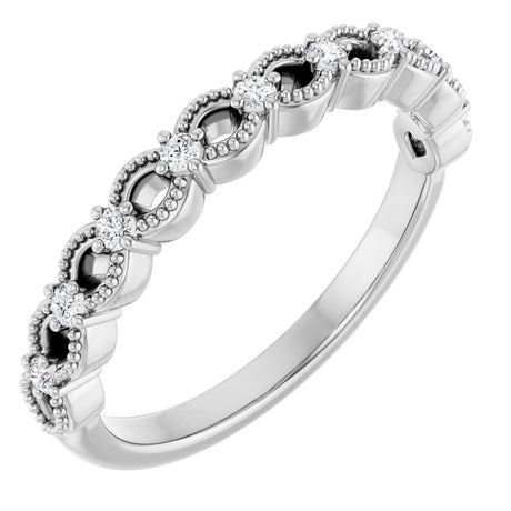 14K White Gold 1/8 CTW Natural Diamond Anniversary Band