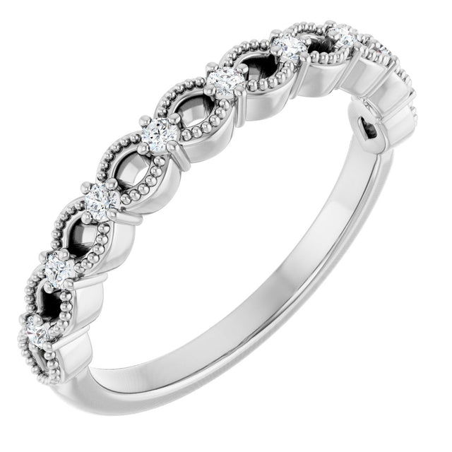 14K White Gold 1/8 CTW Natural Diamond Anniversary Band