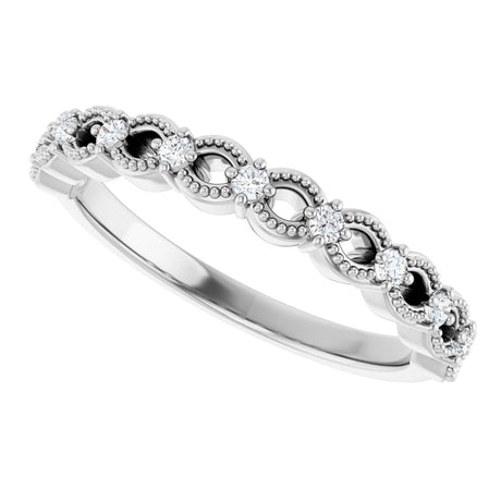 14K White Gold 1/8 CTW Natural Diamond Anniversary Band