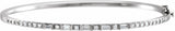 14K White Gold 1 CTW Natural Diamond 7" Bangle Bracelet