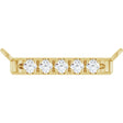 14K Yellow .08 CTW Natural Diamond French-Set Bar Necklace Center