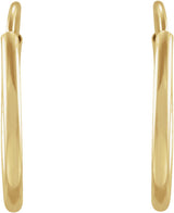14K Yellow Gold Flexible Endless Tube 12 mm Hoop Earrings