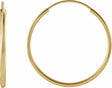 14K Yellow Flexible Endless Tube 20 mm Hoop Earrings