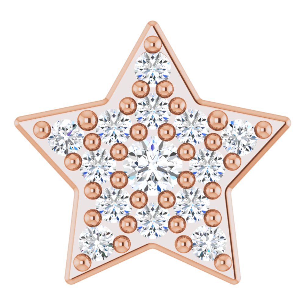 14K Rose .04 CTW Natural Diamond Star Pendant