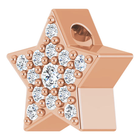 14K Rose .04 CTW Natural Diamond Star Pendant