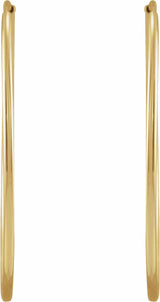 14K Yellow Gold Flexible Endless Tube 30 mm Hoop Earrings