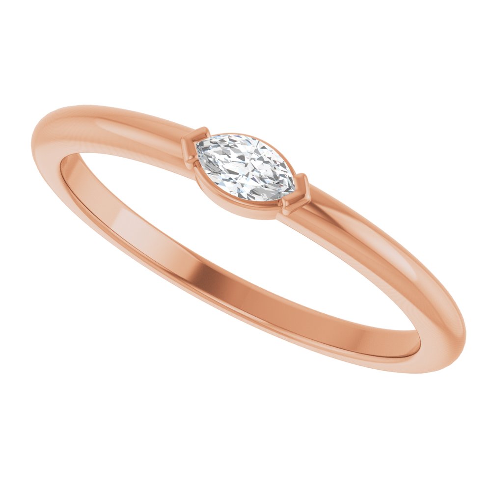14K Rose Gold 1/8 CTW Natural Diamond Solitaire Ring