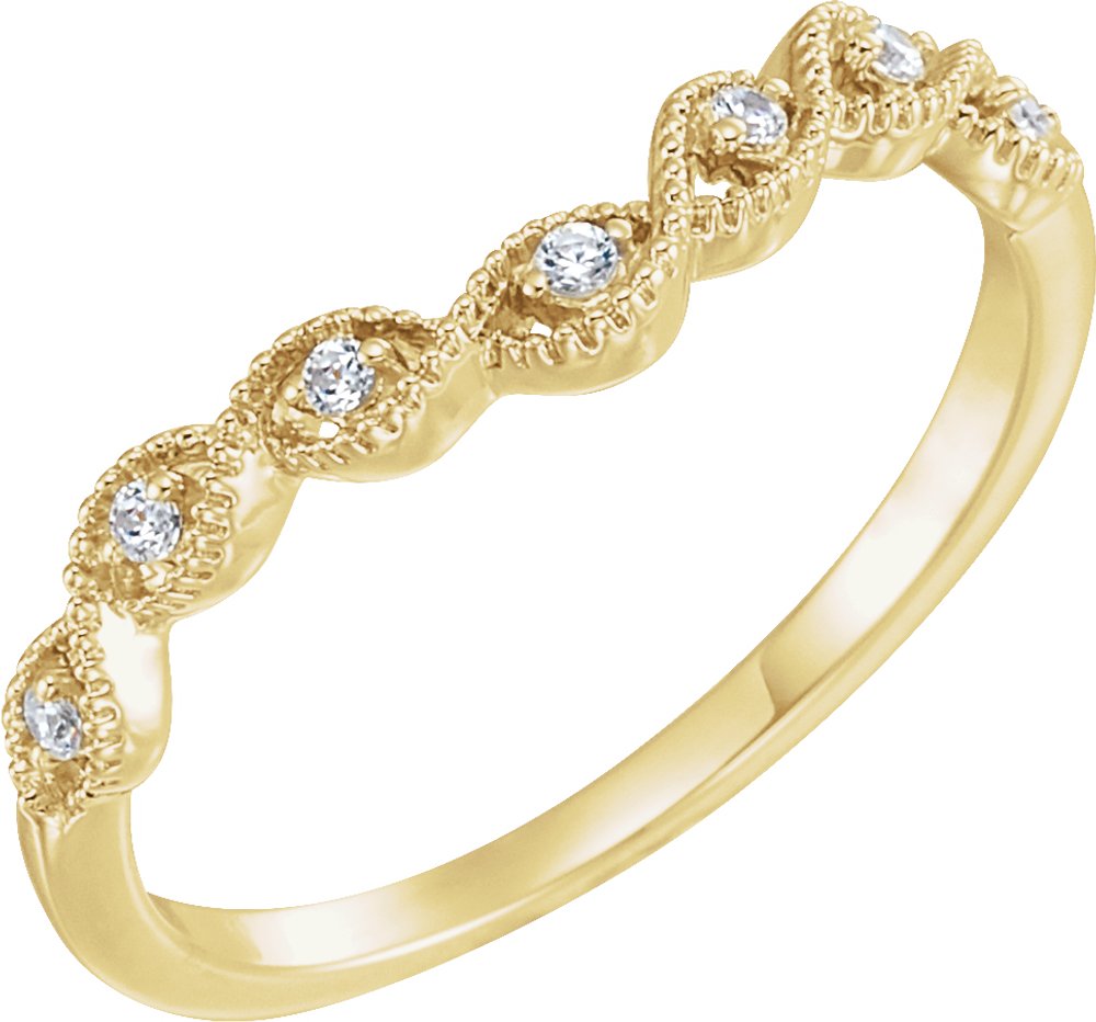 14K Yellow .07 CTW Natural Diamond Contour Band