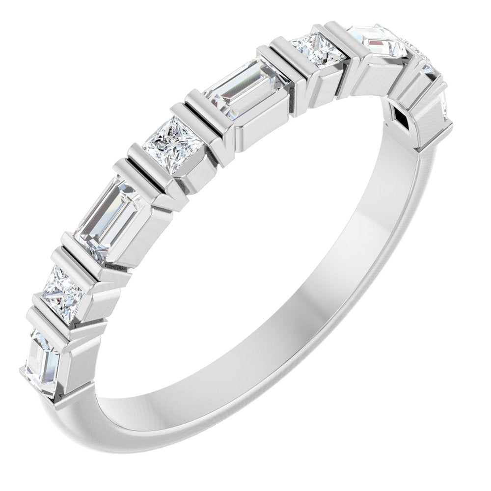 14K White 3/8 CTW Natural Diamond Anniversary Band