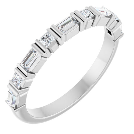 14K White 3/8 CTW Natural Diamond Anniversary Band