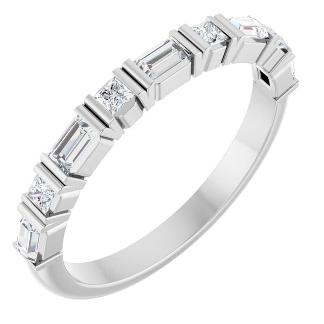 14K White 3/8 CTW Natural Diamond Anniversary Band