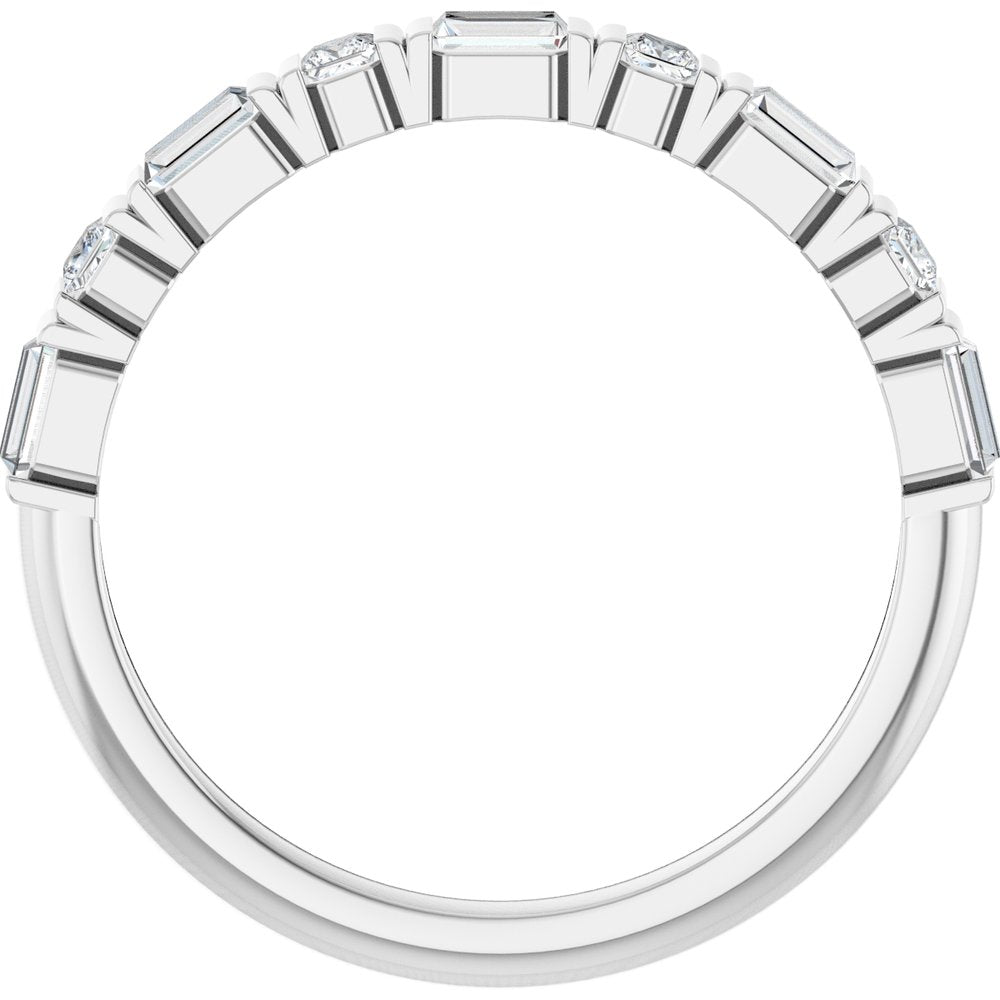 14K White 3/8 CTW Natural Diamond Anniversary Band