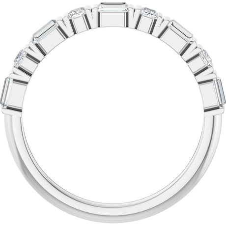 14K White Gold 3/8 CTW Natural Diamond Anniversary Band