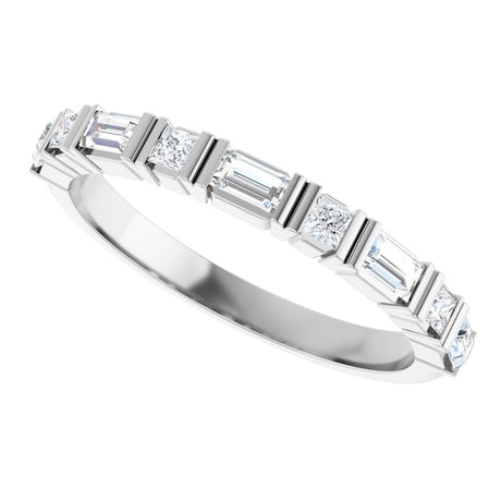 14K White 3/8 CTW Natural Diamond Anniversary Band