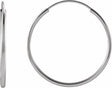 14K White Flexible Endless Tube 20 mm Hoop Earrings