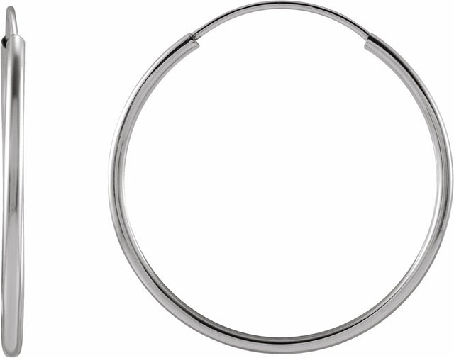Sterling Silver 20 mm Tube Hoop Earrings