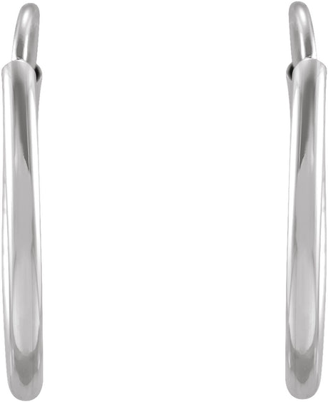 14K White Gold Flexible Endless Tube 12 mm Hoop Earrings