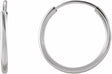 14K White Gold Flexible Endless Tube 12 mm Hoop Earrings