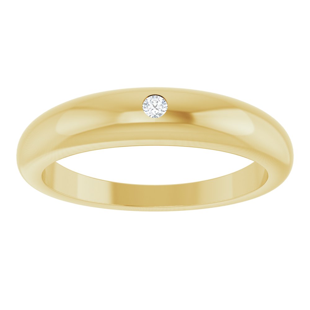 14K Yellow .03 CT Natural Diamond Petite Dome Ring