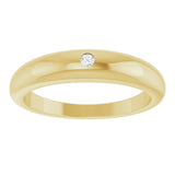 14K Yellow .03 CT Natural Diamond Petite Dome Ring