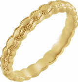 14K Yellow Gold 2.9 mm Textured Band Size 6