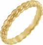 14K Yellow Gold 2.9 mm Textured Band Size 6