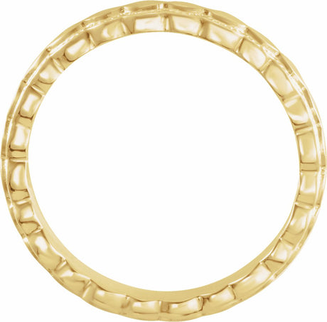 14K Yellow Gold 2.9 mm Textured Band Size 6