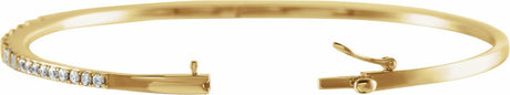 14K Yellow Gold 1 CTW Natural Diamond 7" Bangle Bracelet