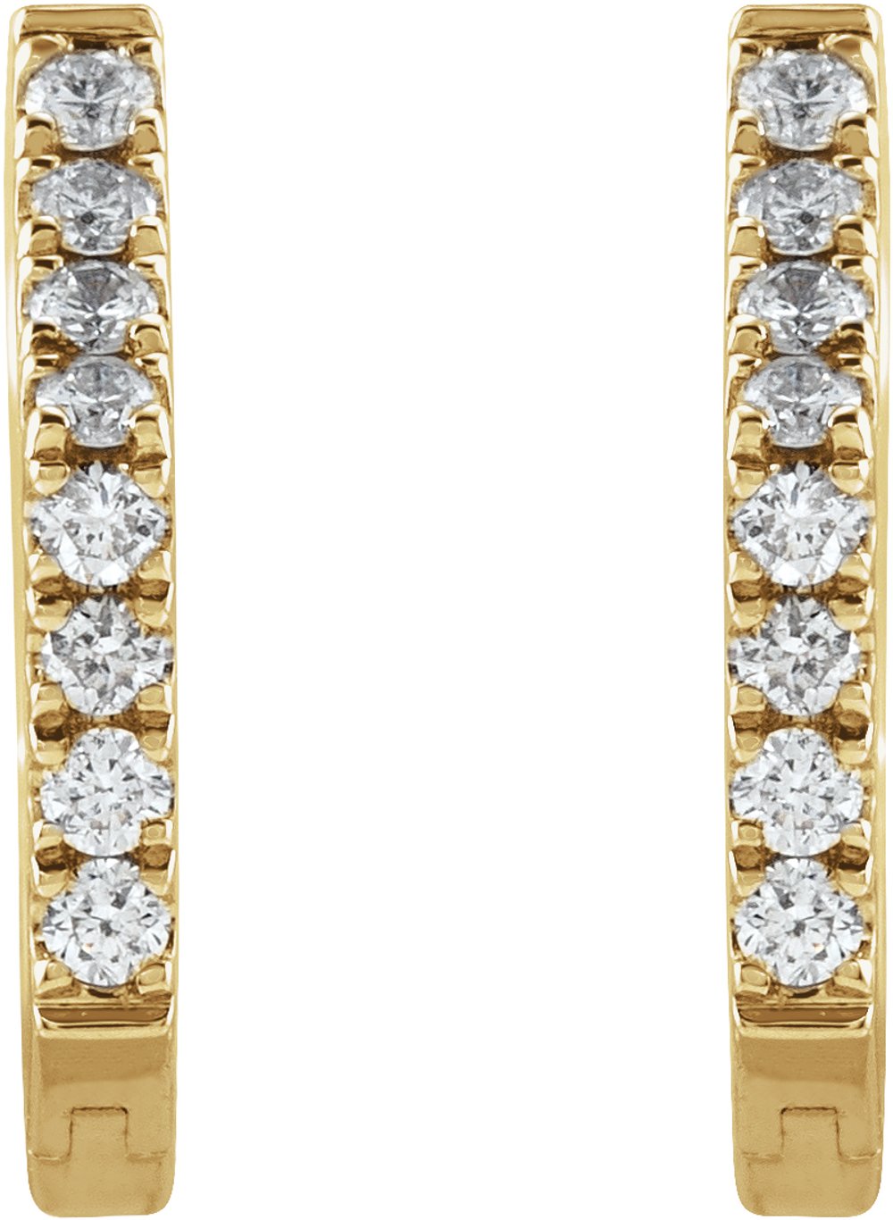 14K Yellow Gold 1/8 CTW Natural Diamond Geometric Hinged Huggie Earrings