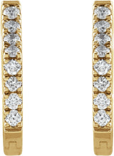 14K Yellow Gold 1/8 CTW Natural Diamond Geometric Hinged Huggie Earrings