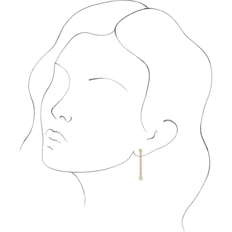 14K Yellow Gold  1/5 CTW Natural Diamond Chain Dangle Earrings