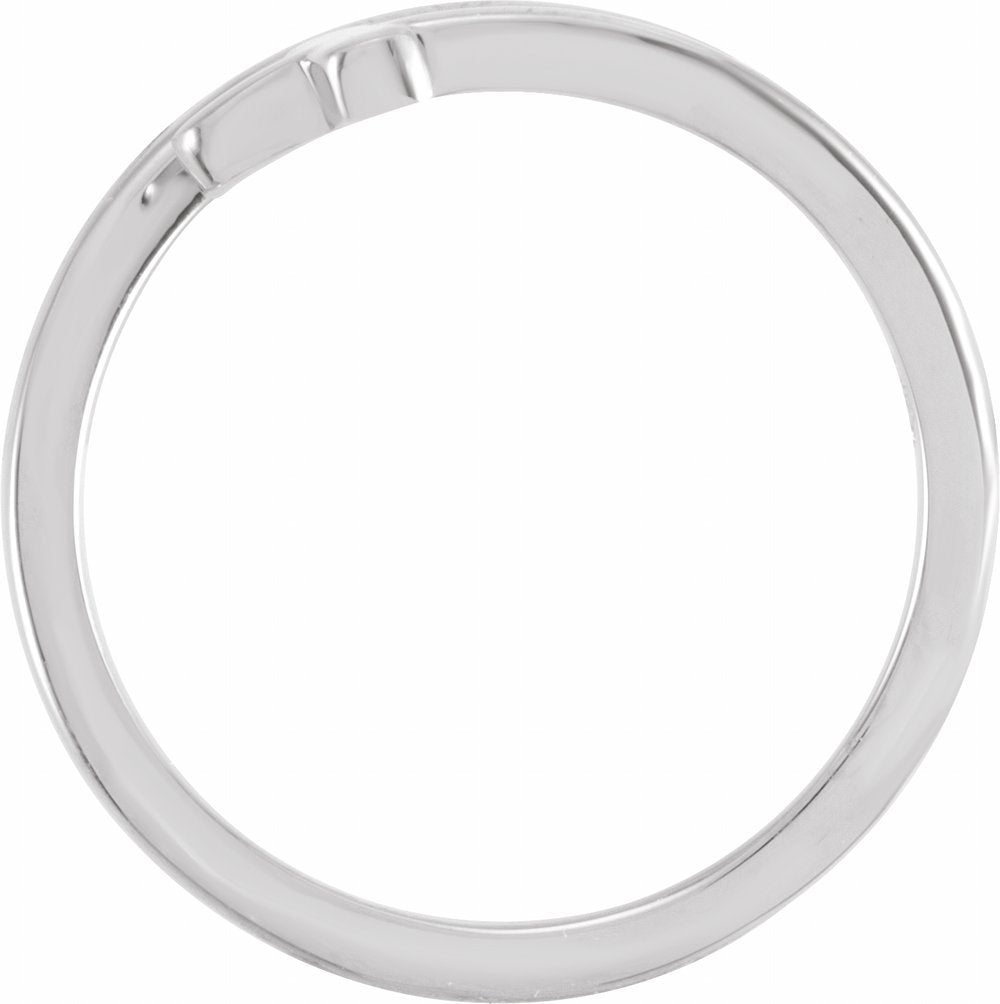 14K White Engravable Sideways Cross Ring