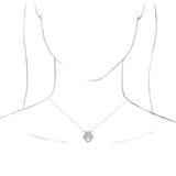 14K White Gold 1/4 CTW Natural Diamond Art Deco 18" Necklace