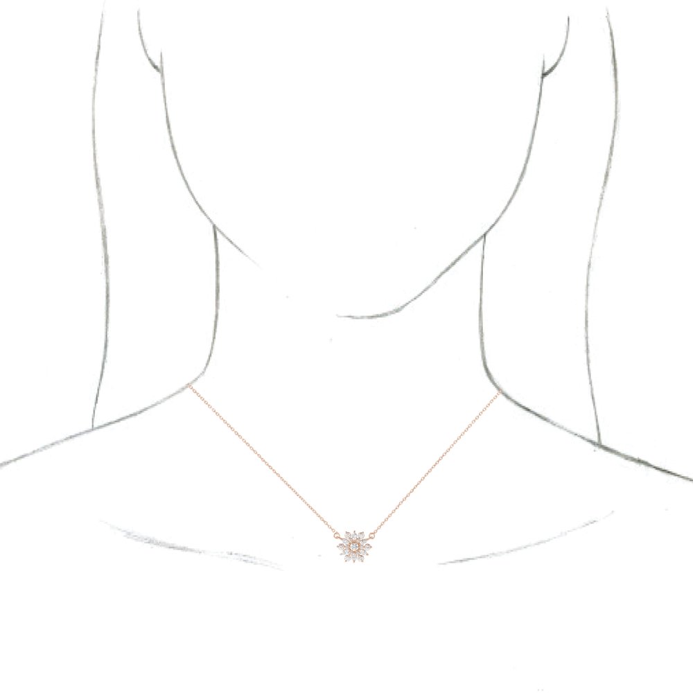 14K Rose 1/2 CTW Natural Diamond Vintage-Inspired 16" Necklace