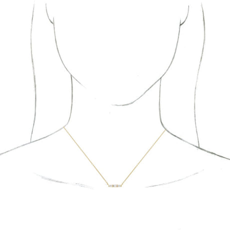 14K Yellow Gold 1/8 CTW Natural Diamond Bar 18" Necklace