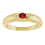 14K Yellow Natural Ruby Dome Ring