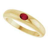 14K Yellow Natural Ruby Dome Ring