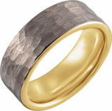 18K Yellow Gold PVD Tungsten 8 mm Comfort-Fit Flat Band Size 7