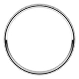 Platinum 2 mm Milgrain Comfort-Fit Flat Band