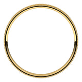14K Yellow 2 mm Milgrain Comfort-Fit Flat Band Size 5