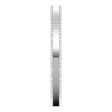 14K White Gold 2 mm Milgrain Comfort-Fit Flat Band Size 6