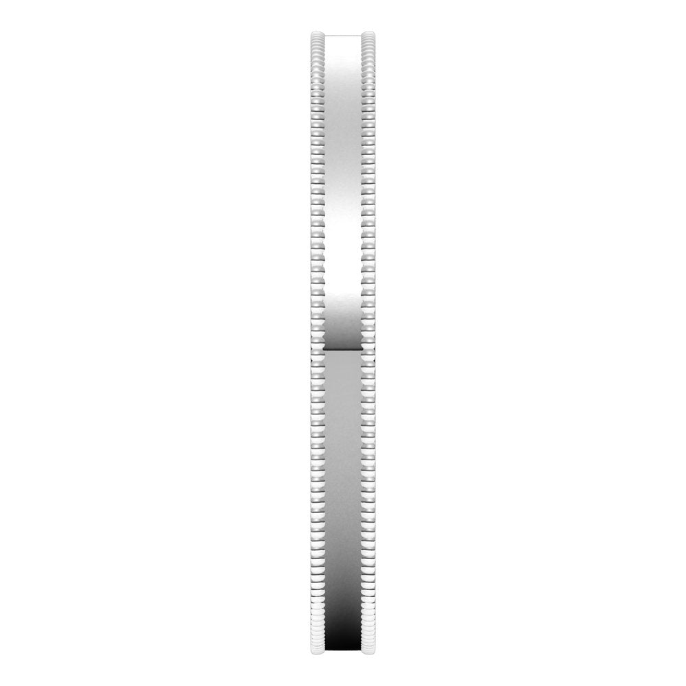 14K White Gold 2 mm Milgrain Comfort-Fit Flat Band Size 6