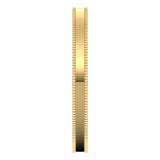 14K Yellow Gold 2 mm Milgrain Comfort-Fit Flat Band Size 5