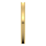 14K Yellow 2 mm Milgrain Flat Comfort Fit Band