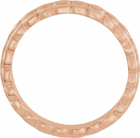 14K Rose 2.9 mm Textured Band Size 5