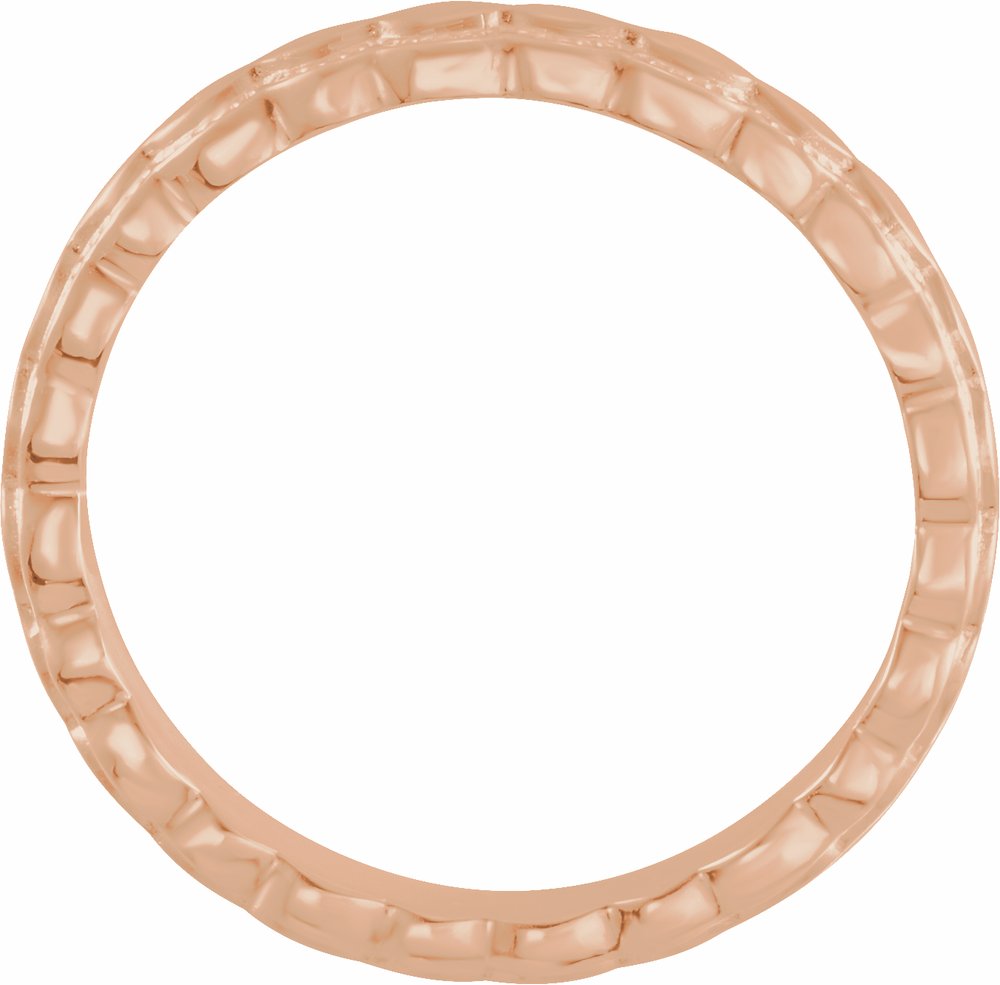 14K Rose 2.9 mm Textured Band Size 5