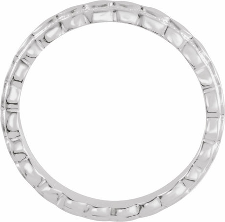 14K White Gold 2.9 mm Textured Band Size 7