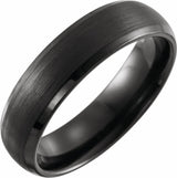 Black PVD Tungsten 6 mm Beveled-Edge Comfort-Fit Band Size 7.5