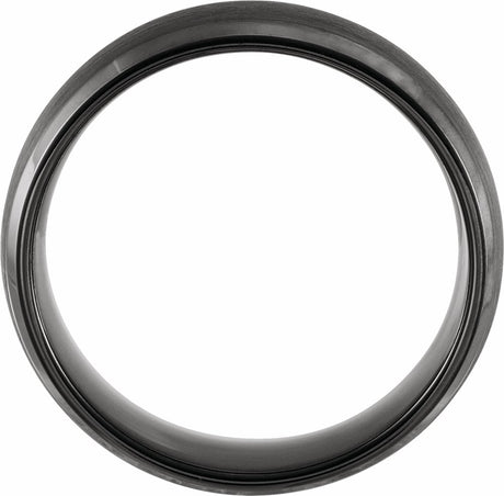 Black PVD Tungsten 6 mm Beveled Satin Band